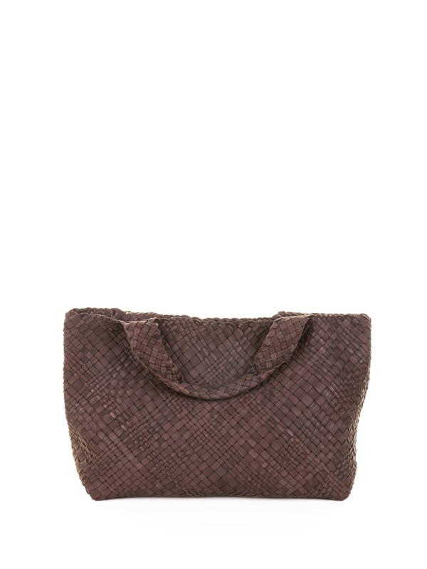 Shopping bag Esmeralda testa di moro in pelle intrecciata Shopping bag Esmeralda testa di moro in pelle intrecciata