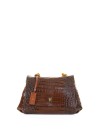 Borsa a spalla brandy in pelle stampato coccodrillo