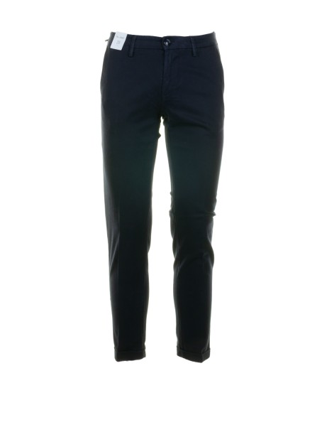 Pantalone chino blu navy con risvolto Pantalone chino blu navy con risvolto