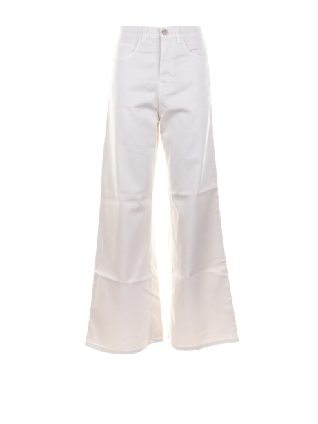 Cream 5-Pocket High-Waisted Trousers