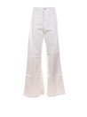 Pantalone crema 5 tasche a vita alta