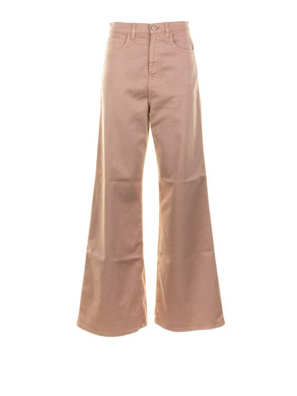 Pantalone cipria 5 tasche a vita alta