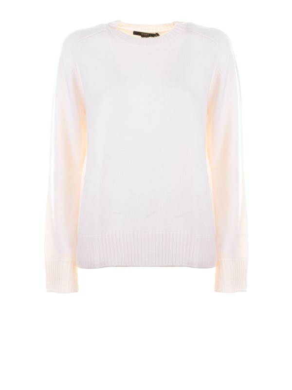 Maglia girocollo panna