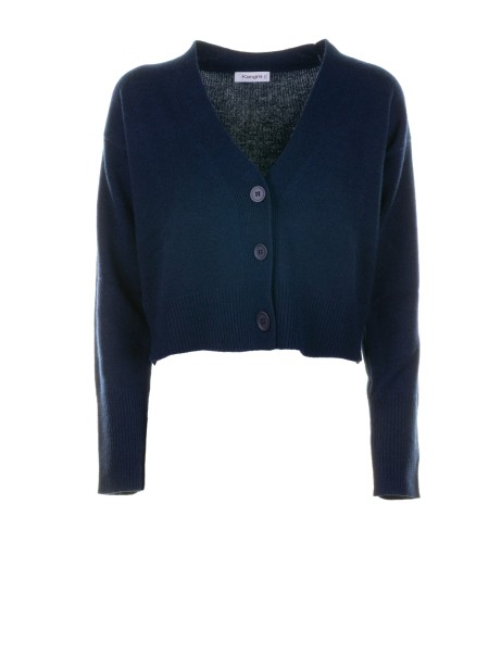 Cardigan blu con bottoni