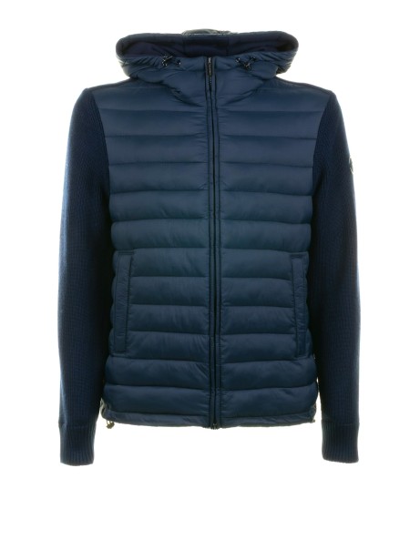 Giacca con cappuccio e maniche in maglia Giacca con cappuccio e maniche in maglia