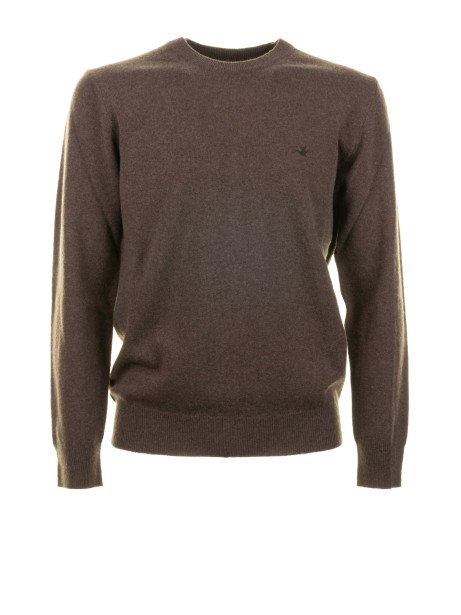 Maglia girocollo marrone uomo
