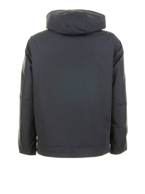 Giubbino grigio scuro con zip e cappuccio