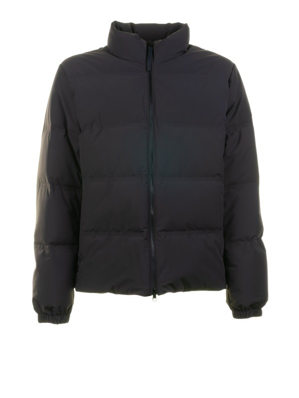 Brown Short Down Jacket with Zip and Collar