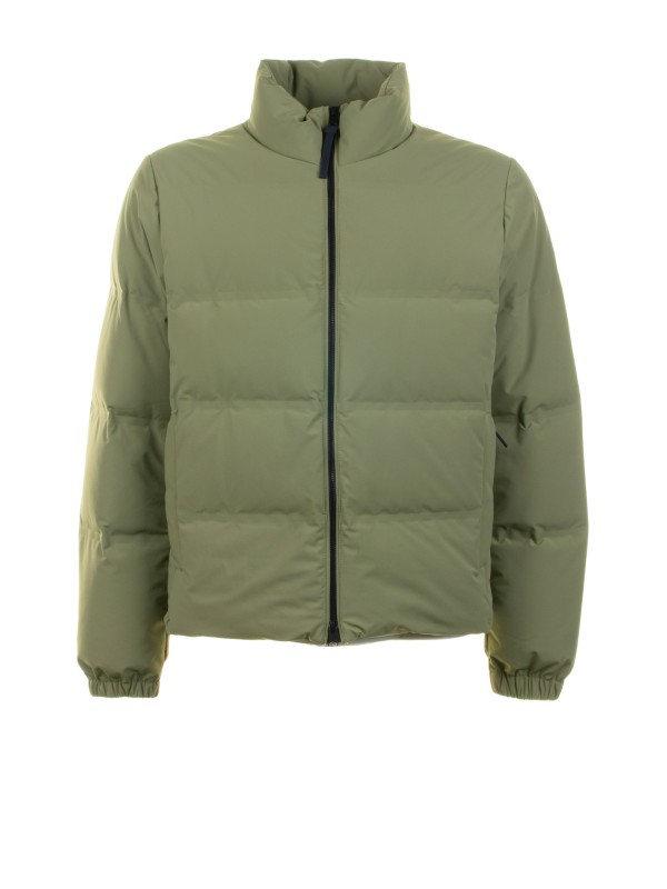 Piumino corto verde con zip e colletto Piumino corto verde con zip e colletto