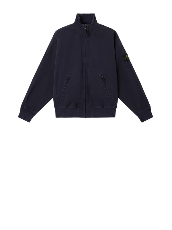 Felpa con zip e colletto e patch logo