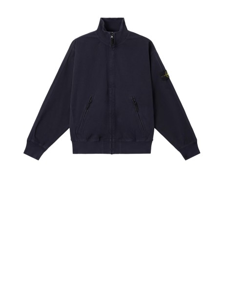 Felpa con zip e colletto e patch logo