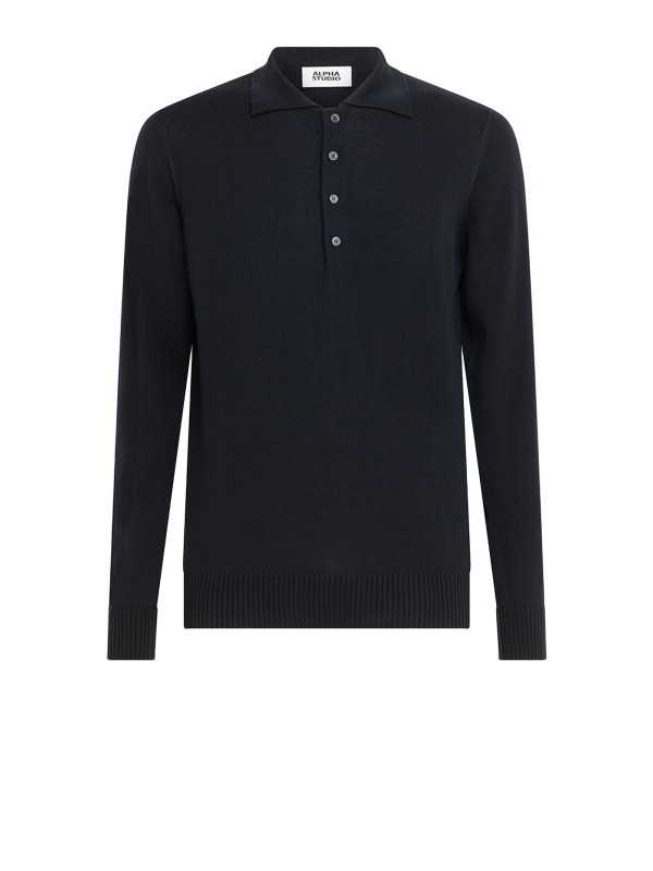 Maglia a polo blu navy uomo