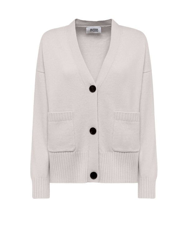 Cardigan stucco con tasche donna