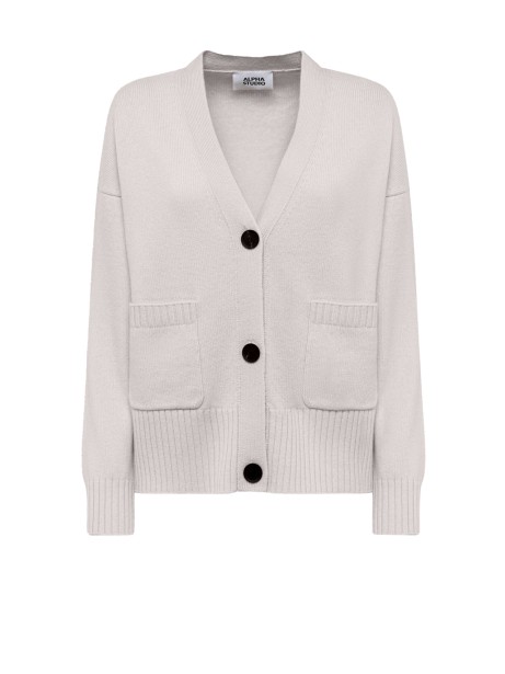 Cardigan stucco con tasche donna
