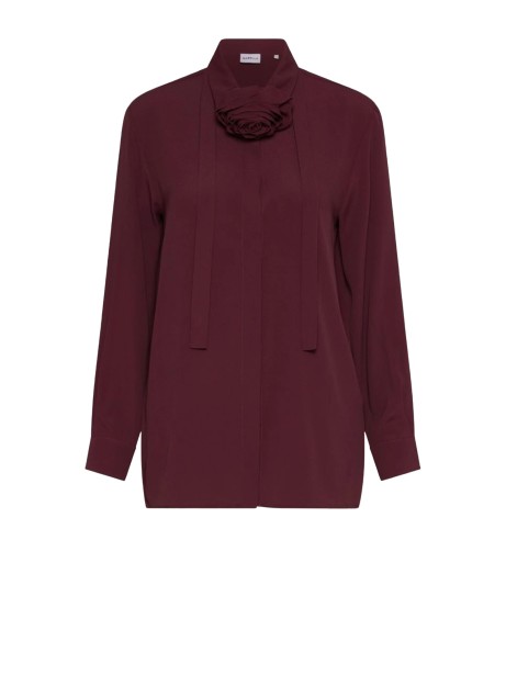 Camicia donna bordeaux in misto seta