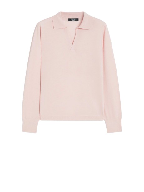 Polo in lana e cachemire rosa