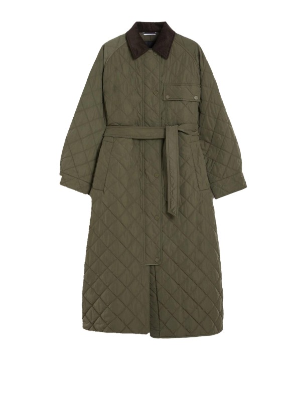 Cappotto in taffetà antigoccia lungo con cintura