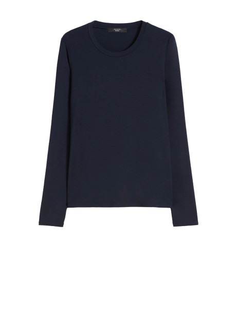 Basic T-shirt in blue stretch jersey