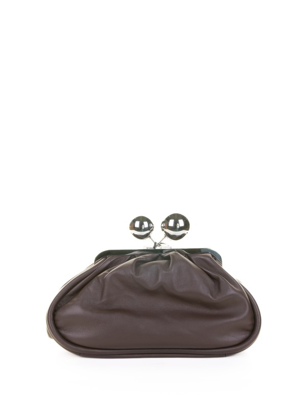Pochette Pasticcino Bag medium in nappa lucida cioccolato