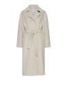 Cappotto lungo donna beige chiaro con cintura