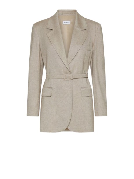 Giacca donna greige con cintura