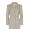 Giacca donna greige con cintura