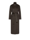 Cappotto lungo marrone con cintura