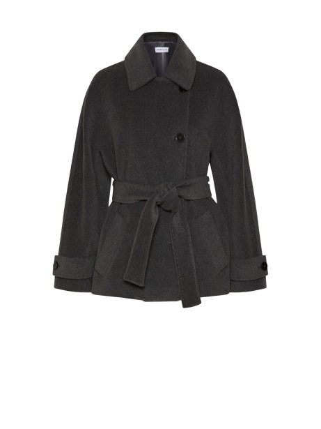 Giacca donna grigio melange con cintura