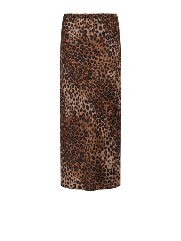 Gonna lunga leopardata in twill di viscosa Gonna lunga leopardata in twill di viscosa