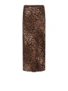 Gonna lunga leopardata in twill di viscosa