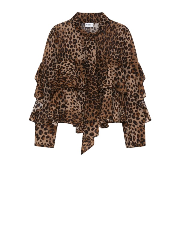 Camicia blusa leopardata in viscosa