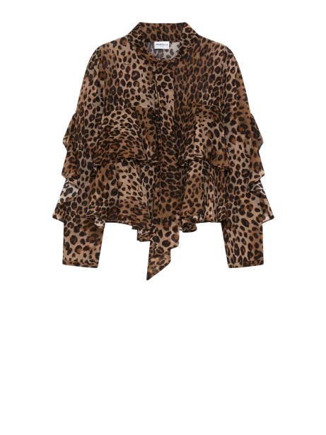 Camicia blusa leopardata in viscosa