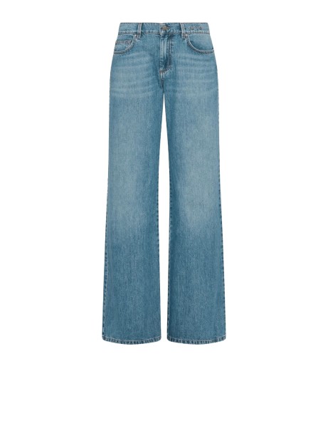 Jeans donna a vita alta wide leg