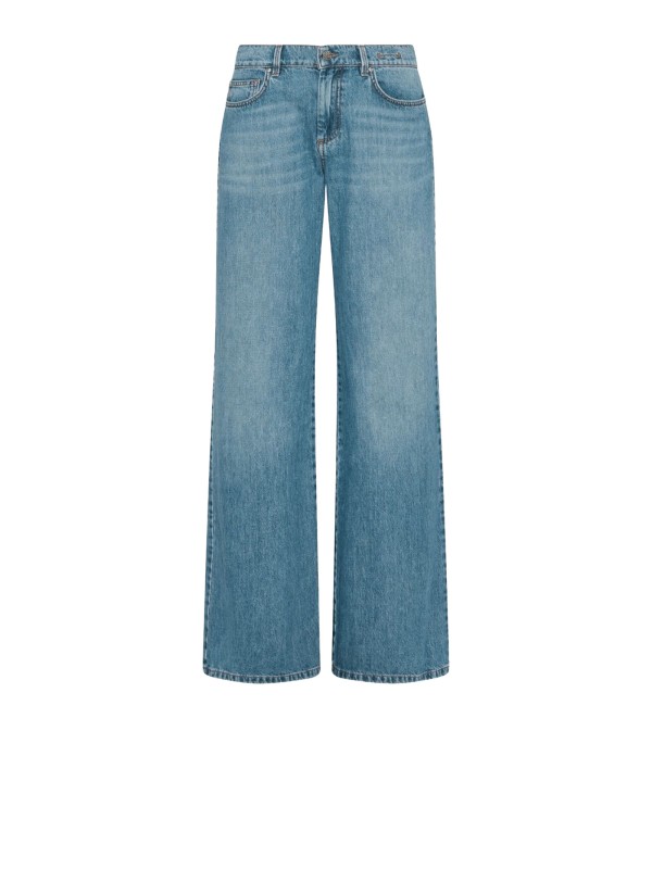 Jeans donna a vita alta wide leg