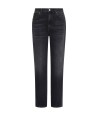 Jeans donna a vita alta wide leg nero
