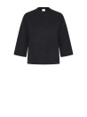 Maglia girocollo antracite in pura lana