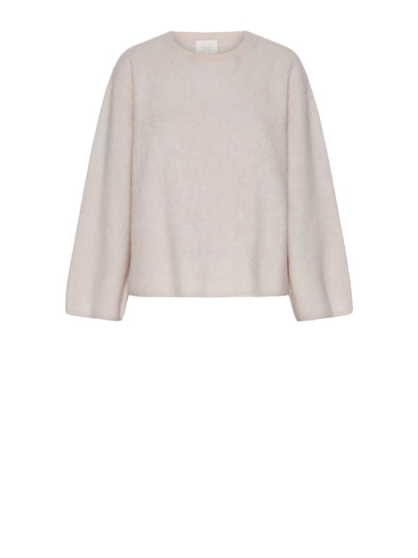 Maglia girocollo panna lana cachemire