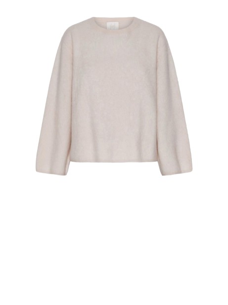 Maglia girocollo panna lana cachemire