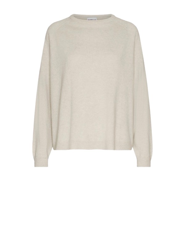 Maglia girocollo sabbia lana cachemire