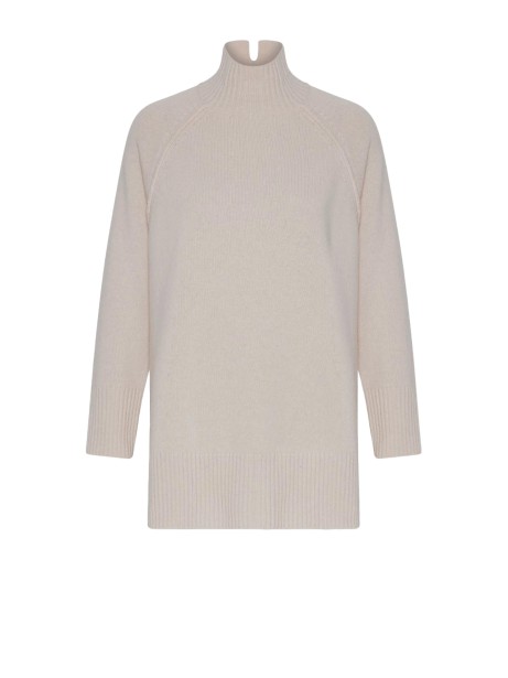 Maglia dolcevita sabbia in pura lana