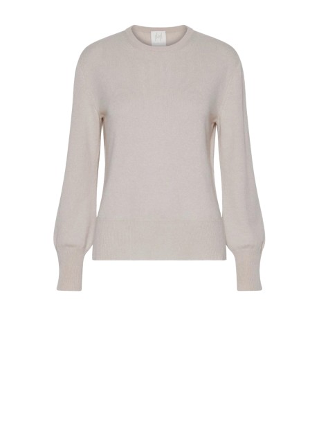 Maglia girocollo panna donna