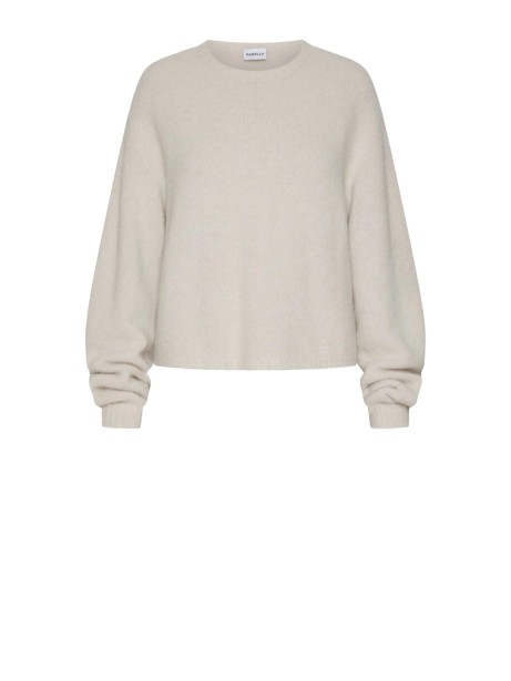 Maglia girocollo beige donna