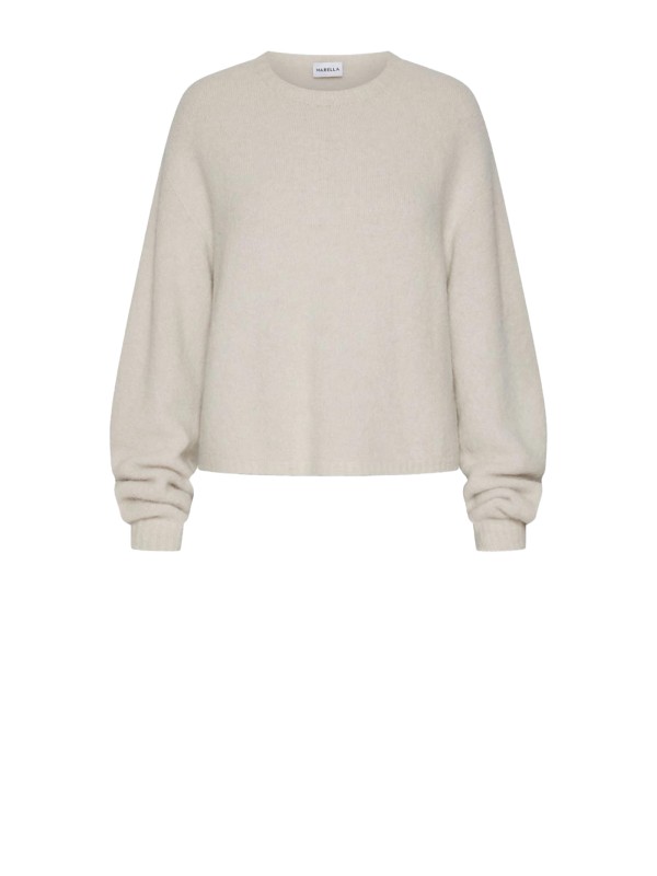 Maglia girocollo beige donna