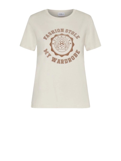 T-shirt avorio in cotone