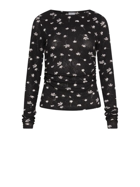 Maglia maniche lunghe in tulle stampato