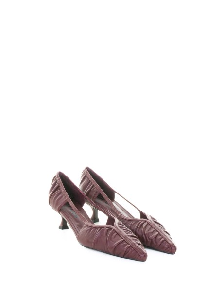 Decolletè slingback bordeaux in pelle