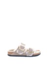 Ciabatta Arizona Big Buckle in pelle oliata e pelliccia