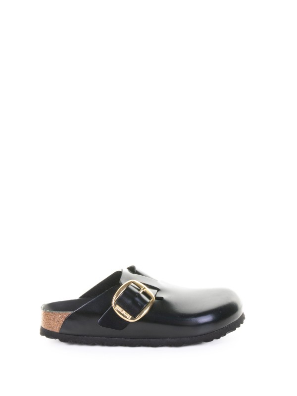 Boston Big Buckle black slipper