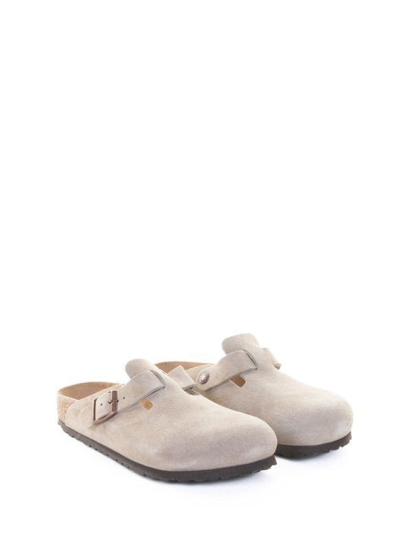 Ciabatta Boston tortora in suede uomo