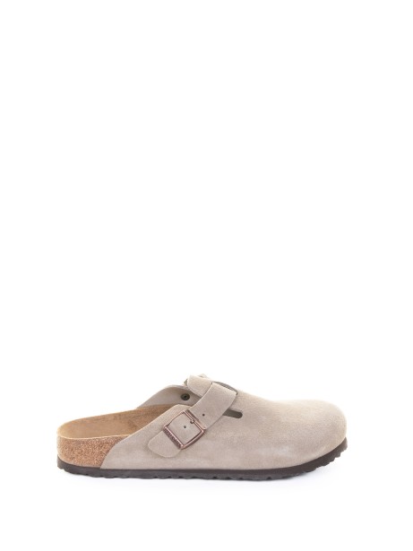 Ciabatta Boston tortora in suede donna